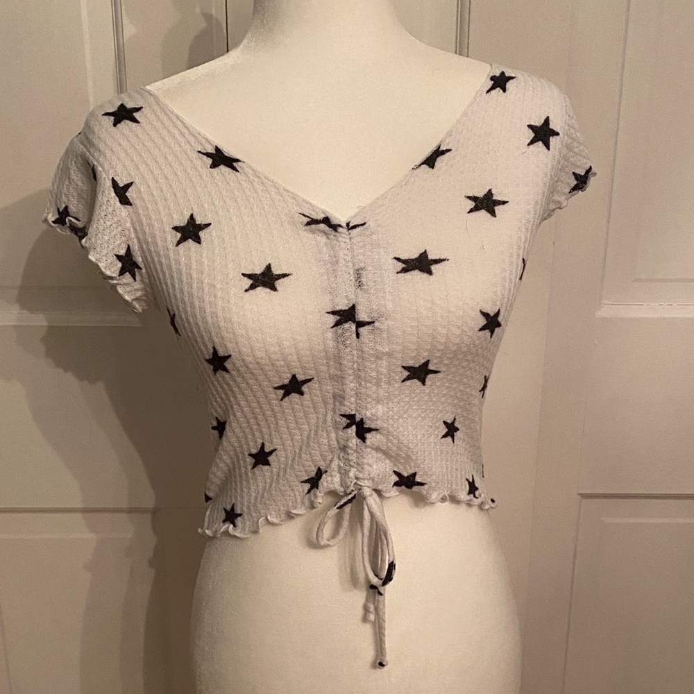 Starry White Crop Top
